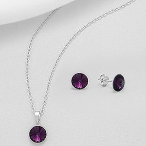 925 Sterling Silver Amethyst Push-Back Earrings